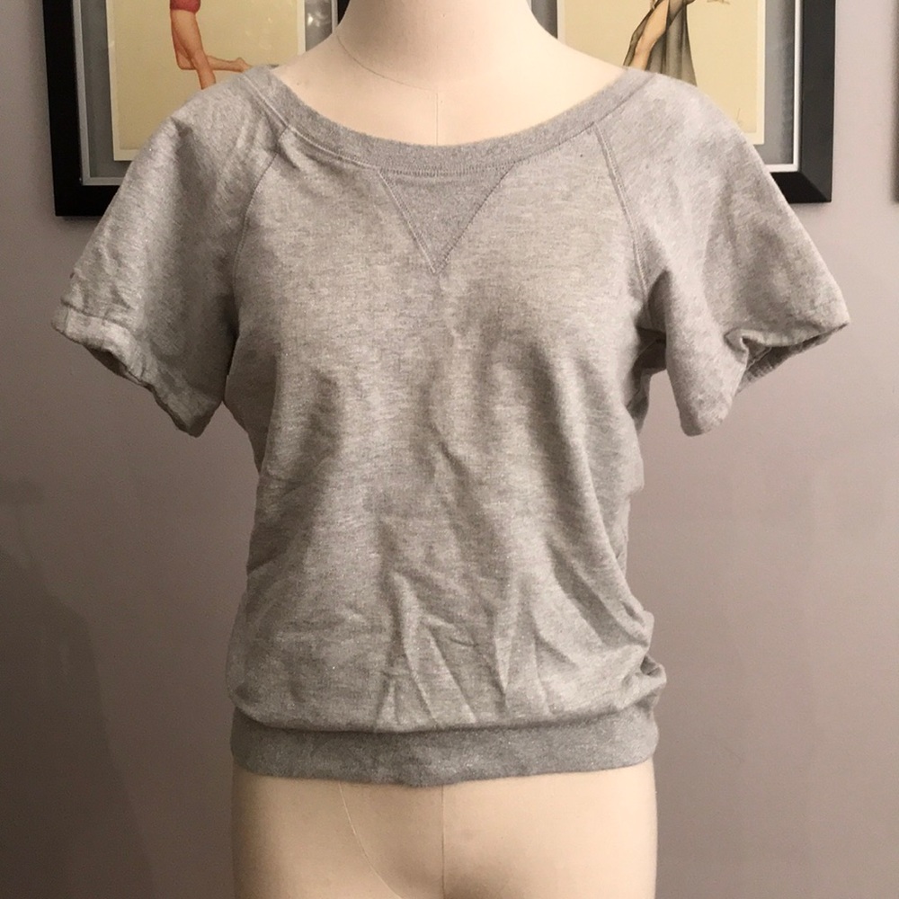 Marc Jacobs short sleeve, open back sweatshirt
